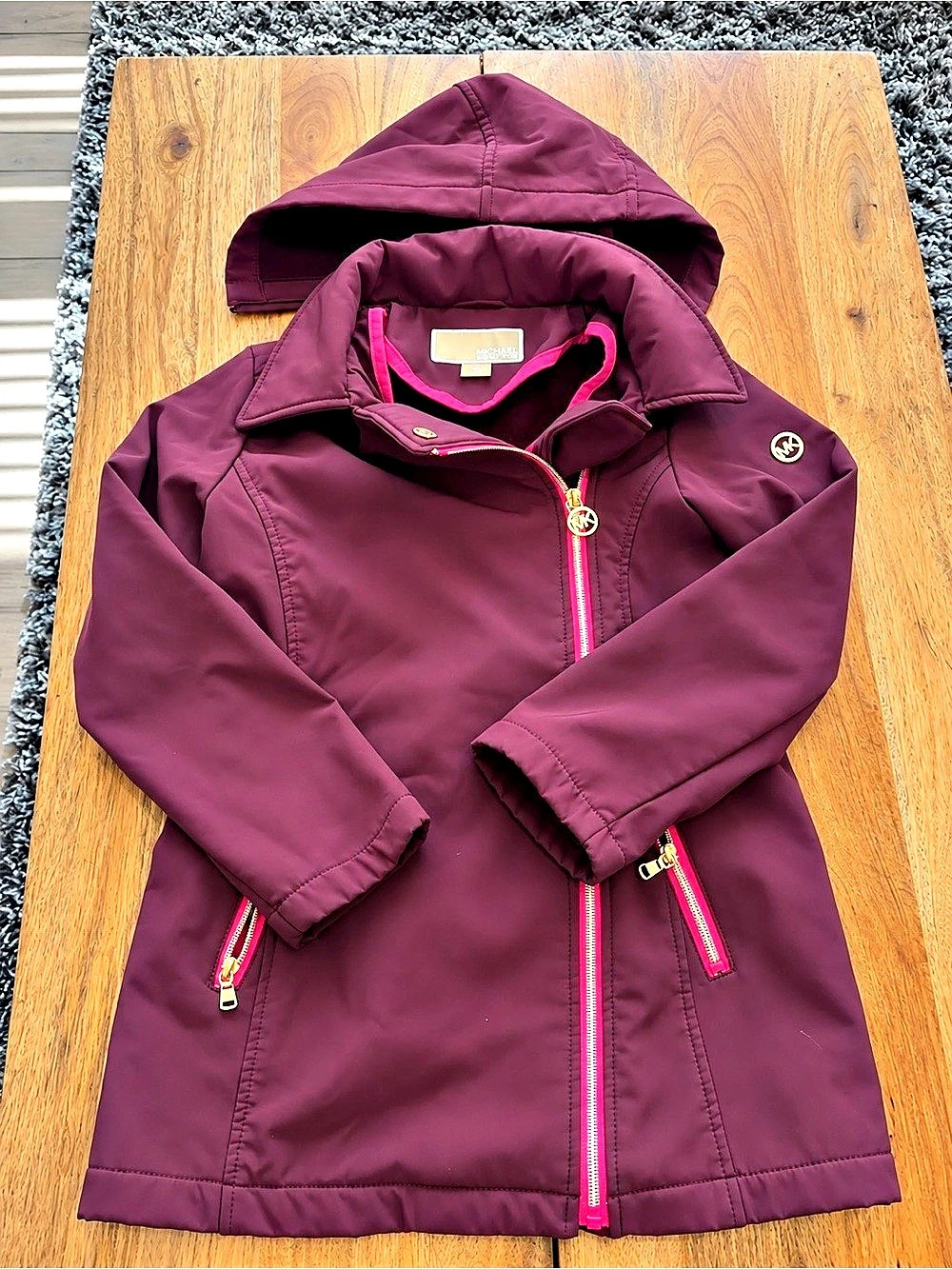Michael Kors Hooded Zip Jacket in Plum Like New
